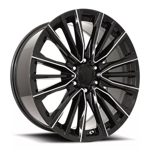Factory Reproductions FR 205 Gloss Black Balled Milled 22x9 +28 6x139.7mm 78.1mm