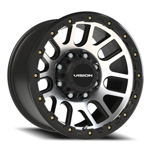 Vision Wheel 111 Matte Black Machined Face 17x9 -12 8x165.1mm 125.2mm - Wheelwiz
