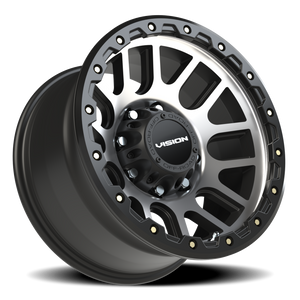 Vision Wheel 111 Matte Black Machined Face 17x9 -12 8x165.1mm 125.2mm - Wheelwiz
