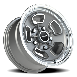 Vision Wheel 148 Satin Grey Machined Face/Lip 15x8 -19 5x127mm 83mm - Wheelwiz