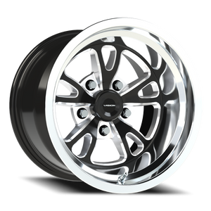 Vision Wheel 149 Gloss Black Milled Spoke Polished Lip 15x10 -25 5x120.65mm 83.1mm - Wheelwiz