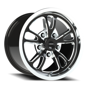 Vision Wheel 149 Gloss Black Milled Spoke Polished Lip 15x10 +51 5x120.65mm 83.1mm - Wheelwiz