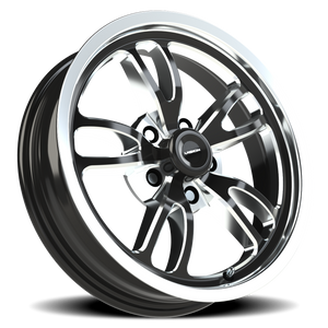 Vision Wheel 149 Gloss Black Milled Spoke Polished Lip 17x4.5 -24 5x114.3mm 83.1mm - Wheelwiz