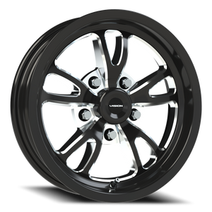 Vision Wheel 149 Gloss Black Milled Spoke 15x4 -19 5x127mm 83.1mm - Wheelwiz