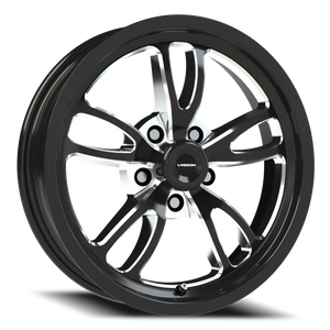 Vision Wheel 149 Gloss Black Milled Spoke 17x4.5 -24 5x127mm 83.1mm - Wheelwiz