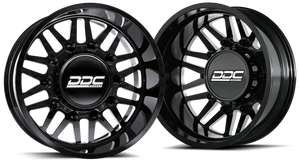 DDC Aftermath Black/Mill 22x8.25 8x165 SS Fronts For 94-18 Dodge Ram 3500 92-10 Silverado/Sierra 3500 87-97 Ford F-350 DDC Wheels