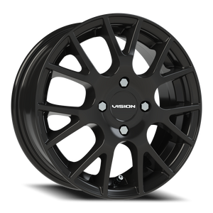 Vision Wheel 18 Gloss Black 14x5.5 +38 4x100mm 73.1mm - Wheelwiz