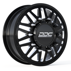 DDC Aftermath Black/Milled 20X8.25 10X225 Super Duty/Ram Dually Wheel Kit F-450 05-10 F-450 15-25 Ram 4500 08-25 DDC Wheels