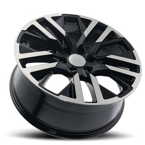 Factory Reproductions FR 96 Gloss Black Machine Face 22x9 +28 6x139.7mm 78.1mm