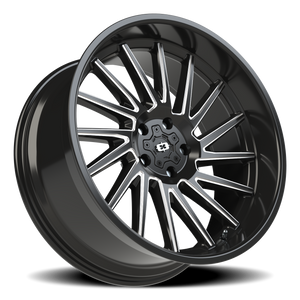 Vision Wheel 306 Gloss Black Milled Spoke 22x10 -19 5x127mm 78.1mm - Wheelwiz