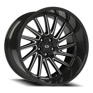 Vision Wheel 306 Gloss Black Milled Spoke 22x12 -51 5x127mm 78.1mm - Wheelwiz