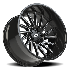 Vision Wheel 306 Gloss Black Milled Spoke 22x12 -51 5x139.7mm 108mm - Wheelwiz