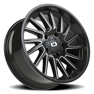 Vision Wheel 306 Gloss Black Milled Spoke 20x9 +12 5x150mm 110.2mm - Wheelwiz