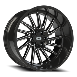 Vision Wheel 306 Gloss Black Milled Spoke 22x12 -51 6x139.7mm 106.2mm - Wheelwiz