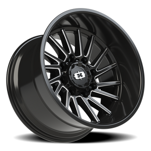 Vision Wheel 306 Gloss Black Milled Spoke 20x12 -51 8x165.1mm 125.2mm - Wheelwiz