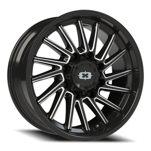 Vision Wheel 306 Gloss Black Milled Spoke 20x9 -12 8x170mm 125.2mm - Wheelwiz