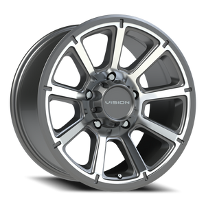 Vision Wheel 353 Gunmetal Machined Face 18x9 +12 5x150mm 110.2mm - Wheelwiz
