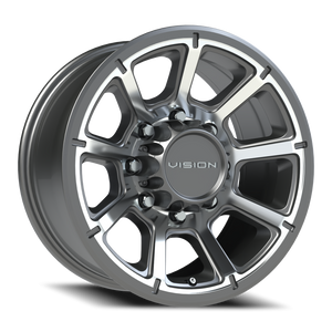 Vision Wheel 353 Gunmetal Machined Face 17x8.5 +18 8x170mm 125.2mm - Wheelwiz