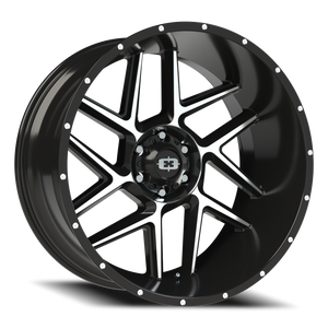 Vision Wheel 360 Gloss Black Machined Face 24x12 -57 6x139.7mm 106.2mm - Wheelwiz