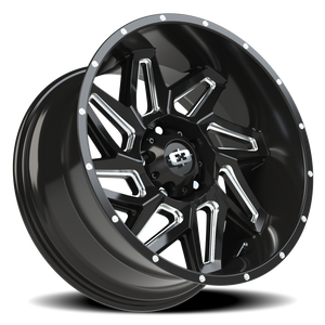 Vision Wheel 361 Gloss Black Milled Spoke 20x10 -25 5x139.7mm 108mm - Wheelwiz