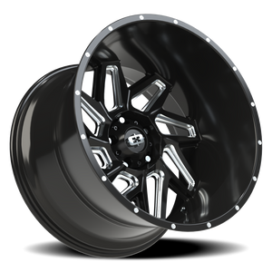Vision Wheel 361 Gloss Black Milled Spoke 22x14 -76 5x139.7mm 108mm - Wheelwiz