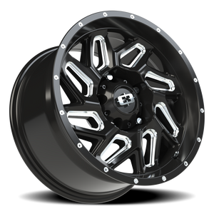 Vision Wheel 361 Gloss Black Milled Spoke 17x9 +12 5x139.7mm 108mm - Wheelwiz