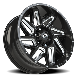 Vision Wheel 361 Gloss Black Milled Spoke 20x9 +12 6x139.7mm 106.2mm - Wheelwiz