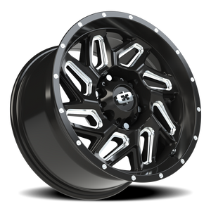 Vision Wheel 361 Gloss Black Milled Spoke 17x9 +12 6x139.7mm 106.2mm - Wheelwiz
