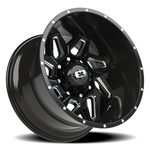 Vision Wheel 361 Gloss Black Milled Spoke 20x12 -51 8x170mm 125.2mm - Wheelwiz