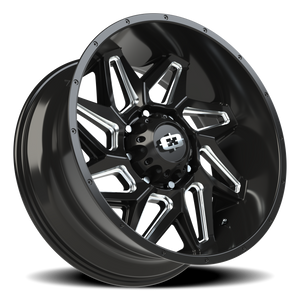 Vision Wheel 361 Gloss Black Milled Spoke 22x10 -19 8x165.1mm 125.2mm - Wheelwiz