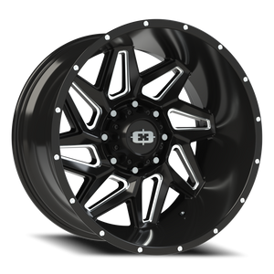 Vision Wheel 361 Gloss Black Milled Spoke 22x12 -51 8x170mm 125.2mm - Wheelwiz