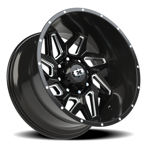 Vision Wheel 361 Gloss Black Milled Spoke 22x12 -51 8x170mm 125.2mm - Wheelwiz