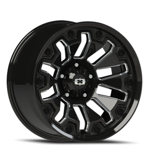 Vision Wheel 362 Gloss Black Milled Spoke with Black Bolt Inserts 18x9 +12 5x114.3mm 83mm - Wheelwiz