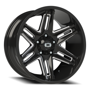 Vision Wheel 363 Gloss Black Milled Spoke 20x10 -25 5x139.7mm 108mm - Wheelwiz