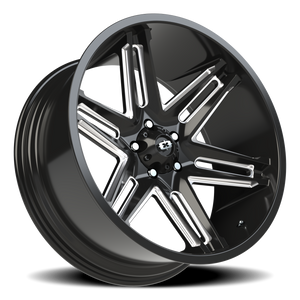 Vision Wheel 363 Gloss Black Milled Spoke 22x10 -19 5x127mm 78.1mm - Wheelwiz