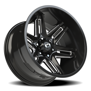 Vision Wheel 363 Gloss Black Milled Spoke 20x12 -51 6x139.7mm 106.2mm - Wheelwiz