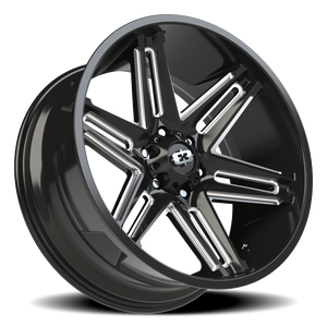 Vision Wheel 363 Gloss Black Milled Spoke 22x10 -19 6x135mm 87.1mm - Wheelwiz
