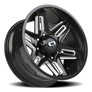 Vision Wheel 363 Gloss Black Milled Spoke 20x10 -25 8x180mm 124.2mm - Wheelwiz