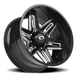 Vision Wheel 363 Gloss Black Milled Spoke 22x12 -51 8x170mm 125.2mm - Wheelwiz