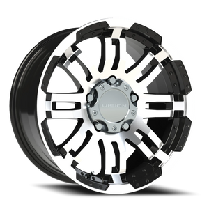 Vision Wheel 375 Gloss Black Machined Face 17x8.5 +18 5x139.7mm 108mm - Wheelwiz