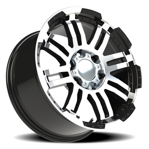 Vision Wheel 375 Gloss Black Machined Face 20x9 0 6x139.7mm 106.2mm - Wheelwiz