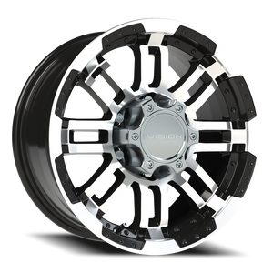 Vision Wheel 375 Gloss Black Machined Face 16x8 0 6x139.7mm 110mm - Wheelwiz