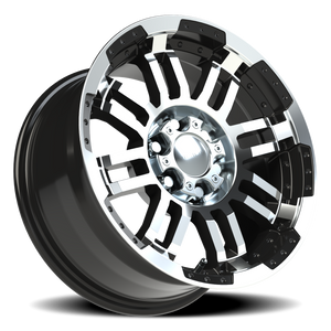 Vision Wheel 375 Gloss Black Machined Face 16x8 +12 6x114.3mm 71.5mm - Wheelwiz