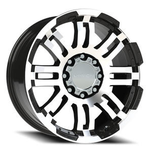 Vision Wheel 375 Gloss Black Machined Face 20x9 +18 8x165.1mm 125.2mm - Wheelwiz