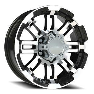 Vision Wheel 375 Gloss Black Machined Face 16x6 0 6x139.7mm 108mm - Wheelwiz