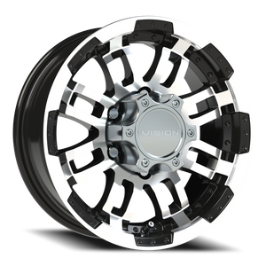 Vision Wheel 375 Gloss Black Machined Face 15x6 0 6x139.7mm 108mm - Wheelwiz