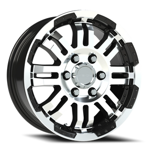 Vision Wheel 375 Gloss Black Machined Face 16x6.5 +45 6x130mm 84mm - Wheelwiz