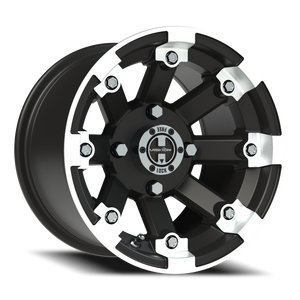 Vision Wheel 393 Matte Black Machined Lip 12x8 -61 4x110mm 86mm - Wheelwiz