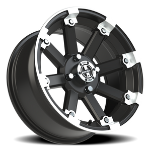 Vision Wheel 393 Matte Black Machined Lip 15x7 +3 4x110mm 86mm - Wheelwiz