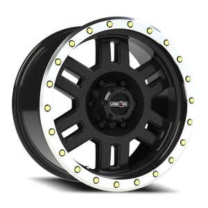 Vision Wheel 398 Gloss Black Machined Lip 18x9 +18 6x139.7mm 106.2mm - Wheelwiz
